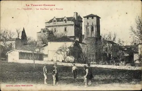 Ak Varen Tarn et Garonne, Le Chateau, L'Eglise