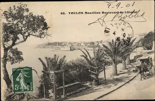 Ak Toulon Var, Mourillon Boulevard du Littoral