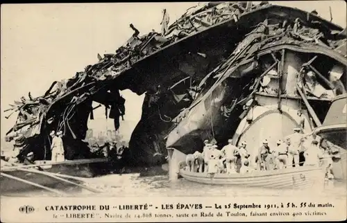 Ak Toulon Var, Catastrophe du Liberte 1911, Explosion