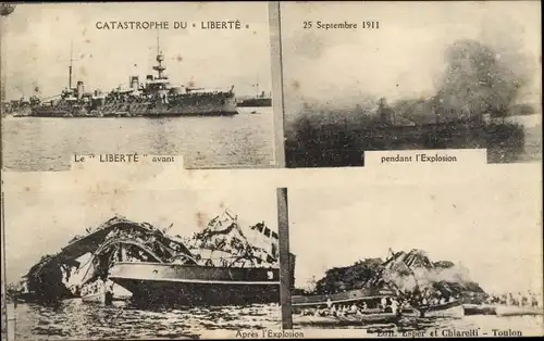 Ak Toulon Var, Catastrophe du Liberte 1911, Pendant l'Explosion