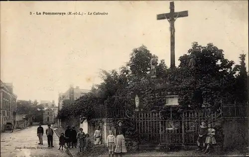 Ak La Pommeraye Maine et Loire, Le Calvaire