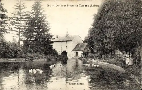 Ak Tavers Loiret, Les Eaux bleues