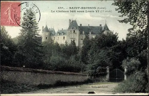 Ak Saint Brisson Loiret, Château bâti sous Louis VI