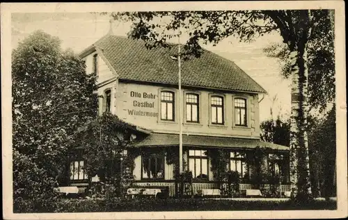 Ak Wintermoor Schneverdingen in der Lüneburger Heide, Gasthof