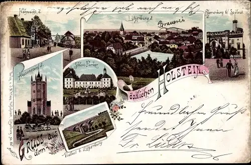 Litho Lütjenburg in Schleswig Holstein, Schloss Panker, Blomenburg, Hohwacht, Hessenstein