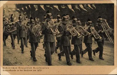 Ak Kaufbeuren an der Wertach in Schwaben, Knabenkapelle in der Uniform von 1870