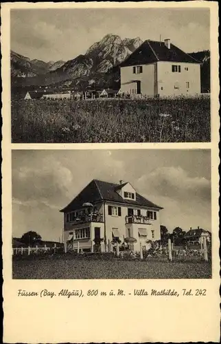 Ak Füssen im Ostallgäu, Villa Mathilde