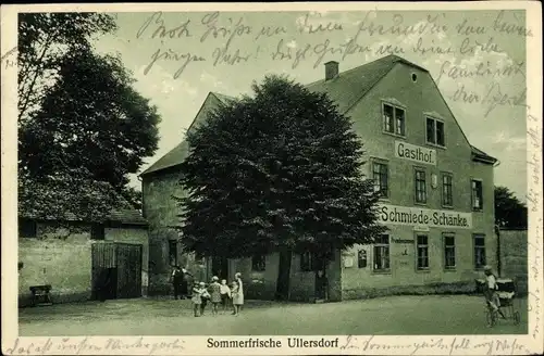 Ak Ullersdorf Radeberg in Sachsen, Gasthof Schmiedeschänke