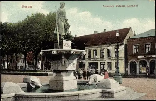 Ak Husum in Nordfriesland, Asmussen Woldsen Denkmal