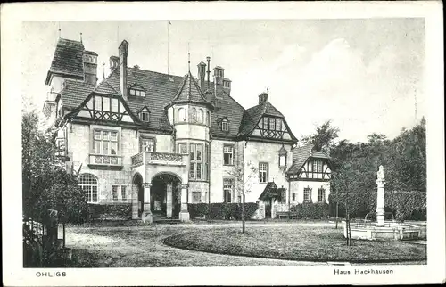 Ak Ohligs Solingen Bergisches Land, Haus Hackhausen, Brunnen