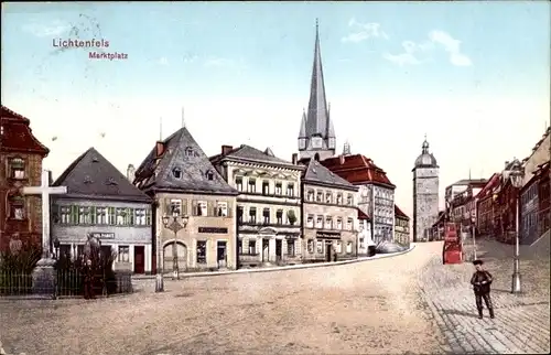 Ak Lichtenfels im Obermainland Oberfranken, Der Marktplatz, Tor, Kreuz