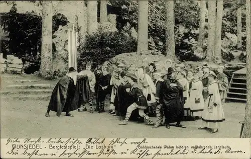 Ak Wunsiedel im Tal der Röslau Oberfranken, Bergfestspiel Die Losburg, Goldsucher