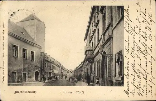 Ak Marktredwitz im Fichtelgebirge, Unterer Markt