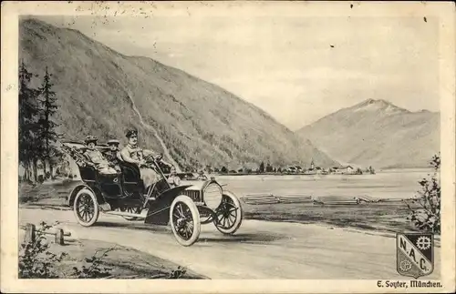 Ak Frauen mit Chauffeur im Automobil, N. A. C.