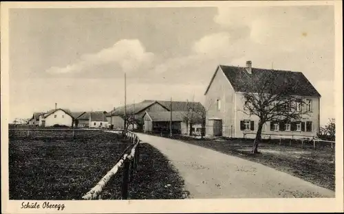 Ak Oberegg Unteregg im Unterallgäu, Straßenpartie mit Schule