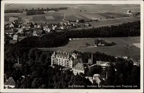 Ak Bad Dürrheim im Schwarzwald Baar Kreis, Kurhaus, Fliegeraufnahme