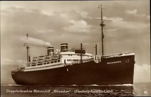 Ak HAPAG Dampfer Milwaukee, Passagierschiff
