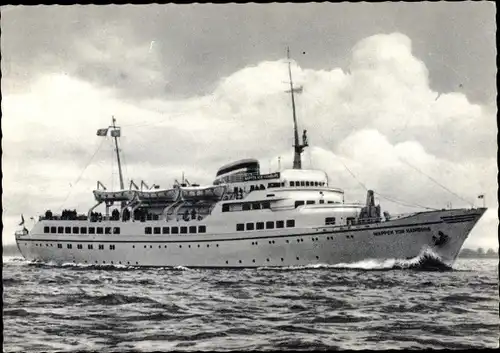 Ak Dampfschiff Wappen von Hamburg, HADAG, Fahrt nach Helgoland