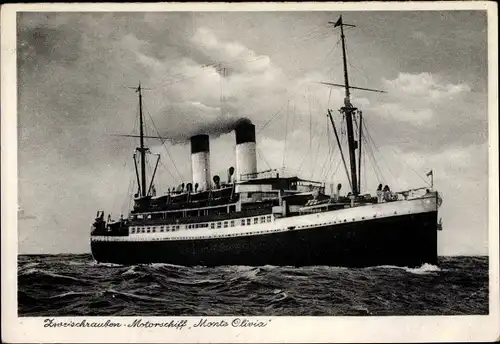Ak Zweischrauben Motorschiff Monte Olivia, HSDG