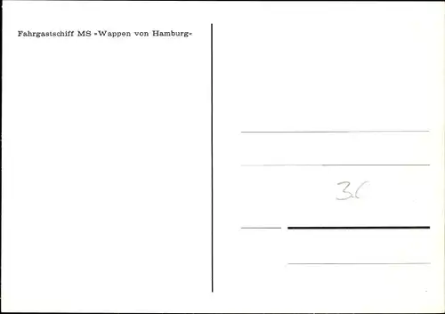 Ak Fahrgastschiff MS Wappen von Hamburg, HSDG