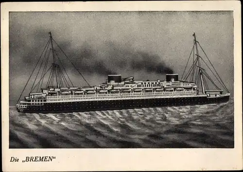 Künstler Ak Modellschiff Bremen, Norddeutscher Lloyd, Dampfer