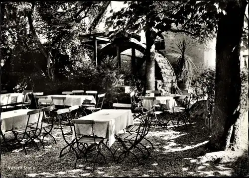 Ak Zell Bensheim an der Bergstraße Hessen, Vetter's Mühle, Terrasse