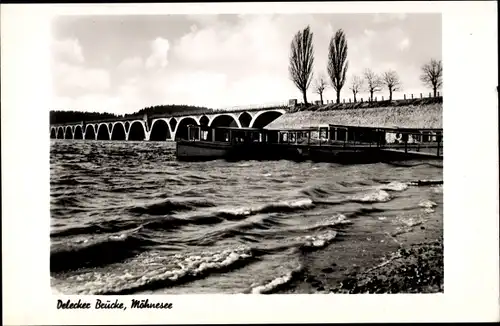 Ak Möhnesee in Westfalen, Delecker Brücke