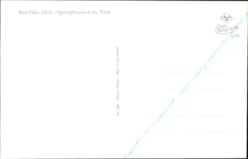 Ak Bad Salzschlirf in Hessen, Kurpark, Springbrunnen
