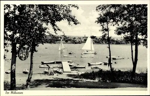 Ak Möhnesee in Westfalen, Segelboote