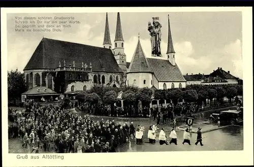 Ak Altötting Oberbayern, Prozession a.d. Gnaden Kapelle