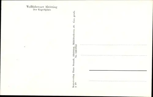 Ak Altötting in Oberbayern, Kapellplatz, Schwalbe