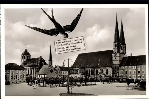 Ak Altötting in Oberbayern, Kapellplatz, Schwalbe