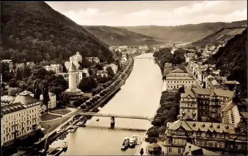 Ak Bad Ems an der Lahn, Vogelschau, Kurviertel