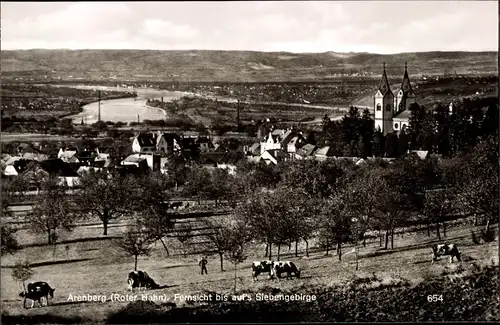 Ak Arenberg Koblenz am Rhein, Roter Hahn, Siebengebirge, Panorama