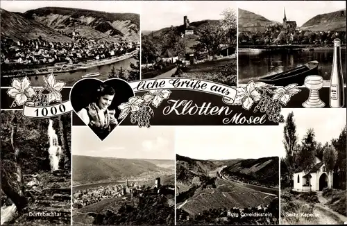 Ak Klotten an der Mosel, Seitz Kapelle, Panorama, Dorfbachtal