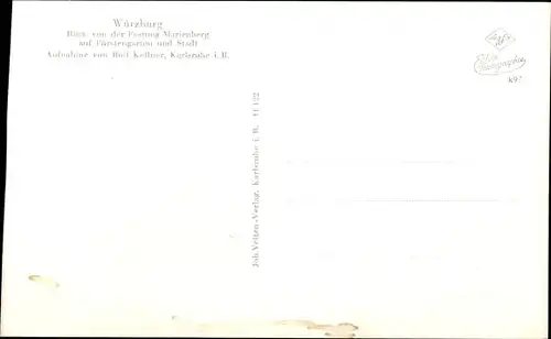 Ak Würzburg am Main Unterfranken, Festung Marienberg, Fürstengarten