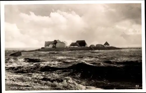 Ak Hallig Langeneß in Nordfriesland, Nordmarsch