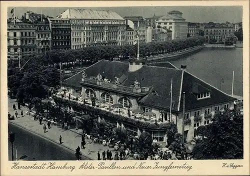 Ak Hamburg, Alsterpavillon, Neuer Jungfernstieg