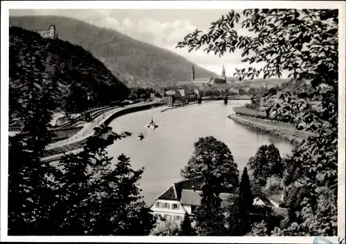 Ak Heidelberg, Parkhotel Haarlass,  Blick auf den Neckar, Bergwald, Brücke