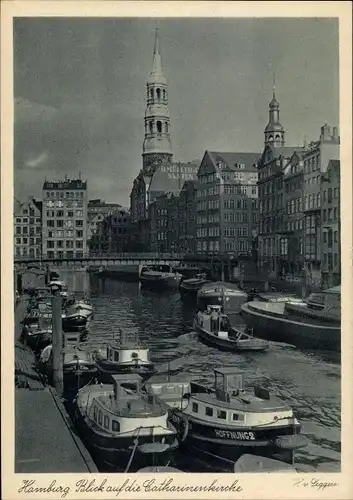 Ak Hamburg, Blick auf die Katharinenkirche