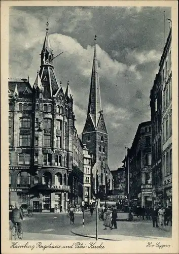 Ak Hamburg, Bergstraße und Petrikirche