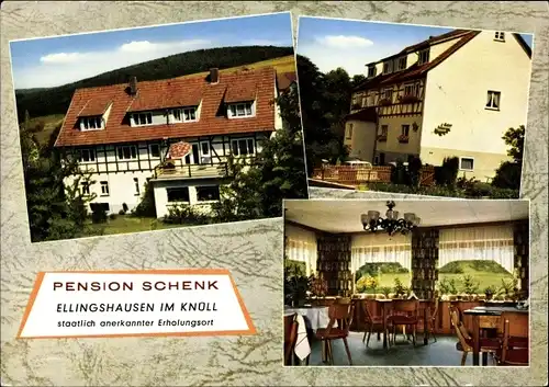 Ak Ellingshausen Knüllwald in Hessen, Pension Schenk