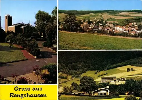 Ak Rengshausen Knüllwald in Hessen, Gesamtansicht, Kirche