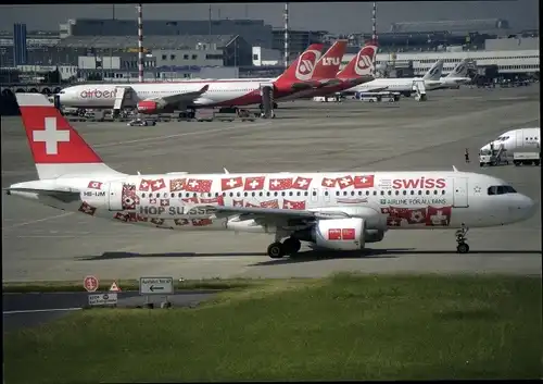 Ak Schweizerisches Passagierflugzeug, Swiss International, A320-214, Air Berlin, LTU