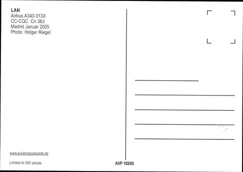Ak Chilenisches Passagierflugzeug, LAN, Airbus A340-313X