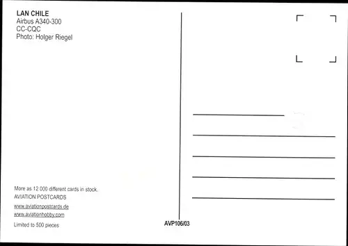 Ak Chilenisches Passagierflugzeug, LAN Chile, Airbus A340-300