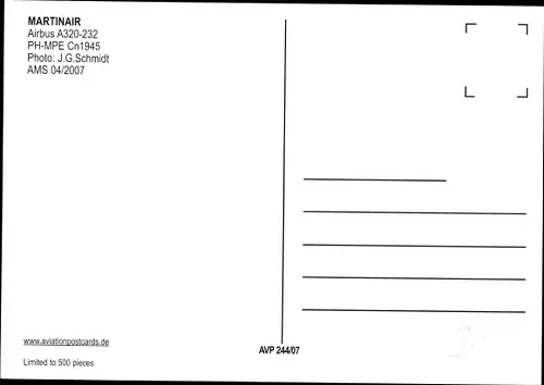 Ak Niederländisches Passagierflugzeug, Martinair, Airbus A320-232