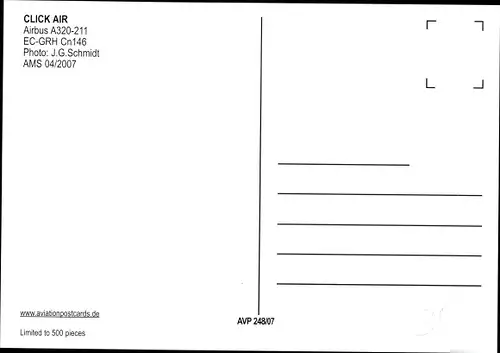 Ak Spanisches Passagierflugzeug, Click Air, Airbus A320-211