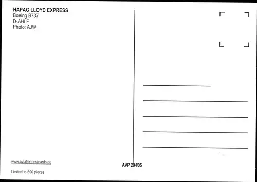 Ak Deutsches Passagierflugzeug, HAPAG Lloyd Express, Boeing B737