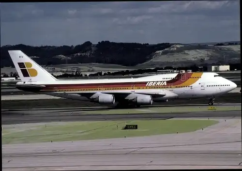 Ak Spanisches Passagierflugzeug, Iberia, B747-300